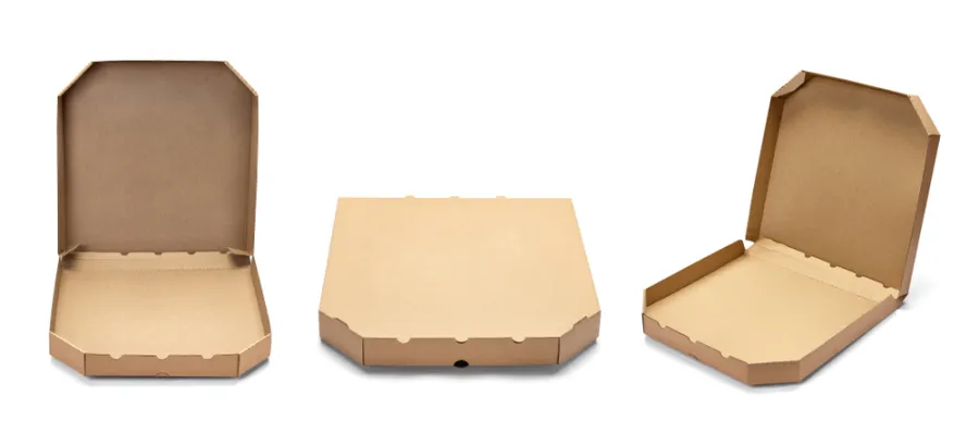 Pizza Box, 7 Brown with Generic Design, Corrugated